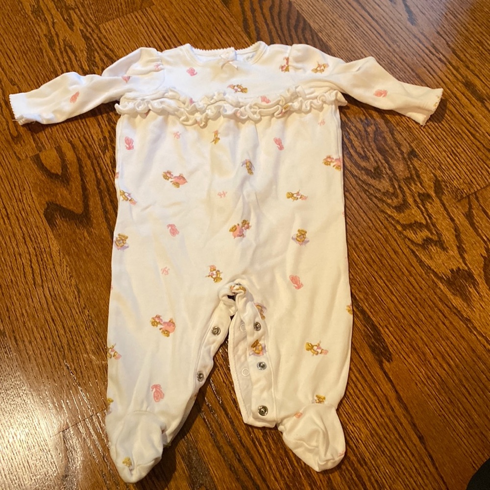 Ralph Lauren girls footed onesie w/ballet slippers